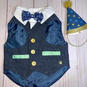 Dog Vest With Collar & Bow Tie